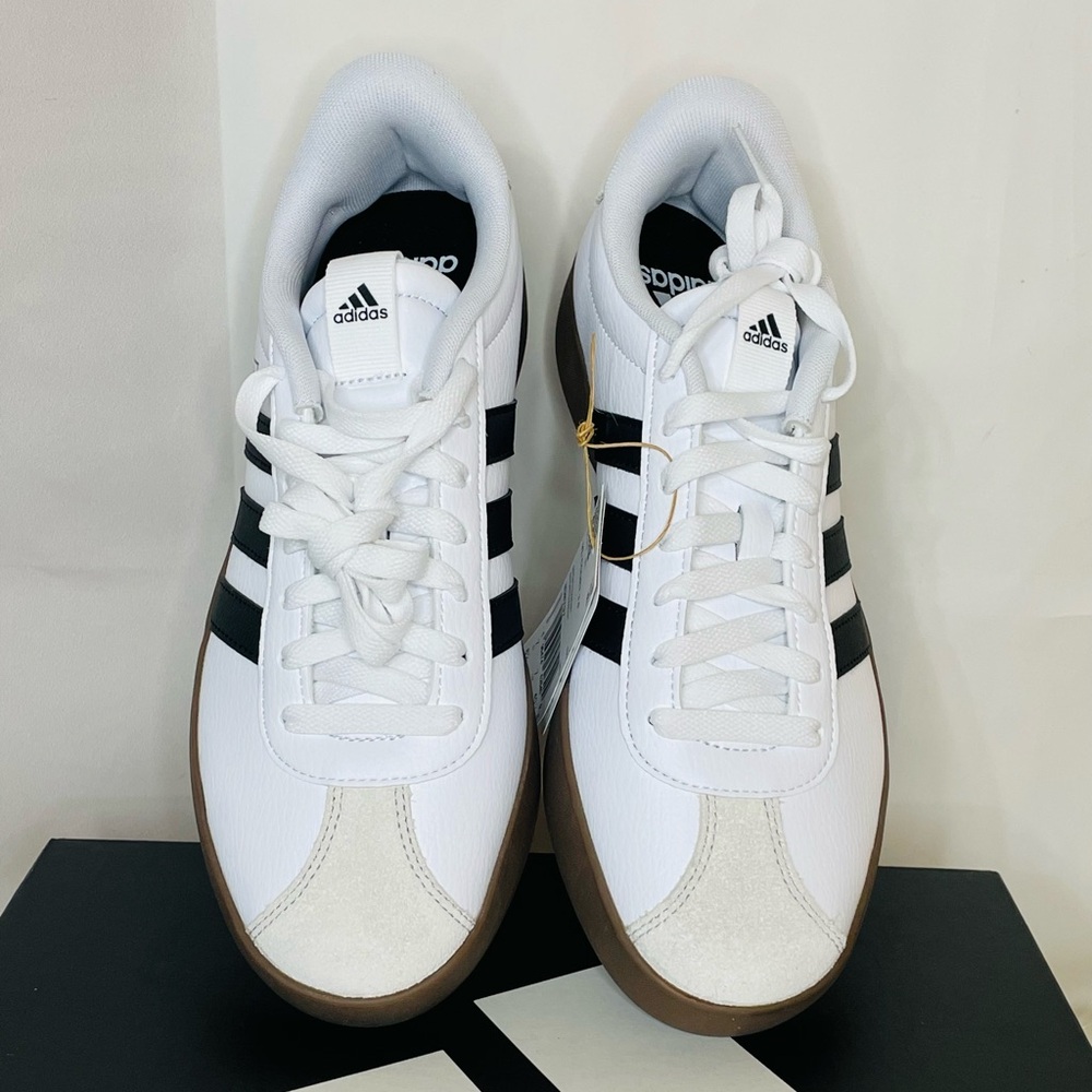 New Adidas VL Court 3.0 Sports White and Black Women’s Running Athletics Shoes